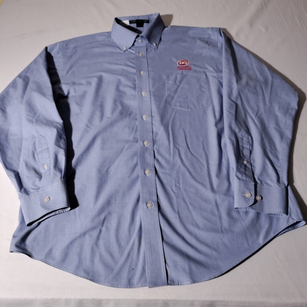 Dairy Queen Berkshire Hathaway Corporate Dress Shirt Costume Sz Large Long Sleev